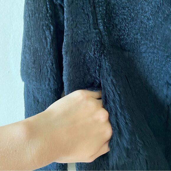 Theory Cherub Black Rabbit Fur Jacket Size XS - Picture 13 of 14